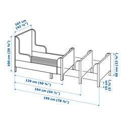 Measurement Illustration - BUSUNGE extendable bed