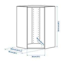 Measurement Illustration - SEKTION corner wall cabinet frame