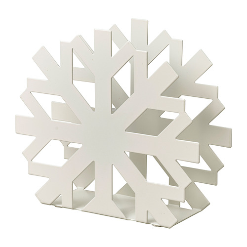 Un objeto blanco con forma de copo de nieve de VINTERFINT, hecho de plástico y metal, diseñado para sujetar artículos.