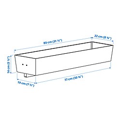 Measurement Illustration - MITTZON container for frame with castors