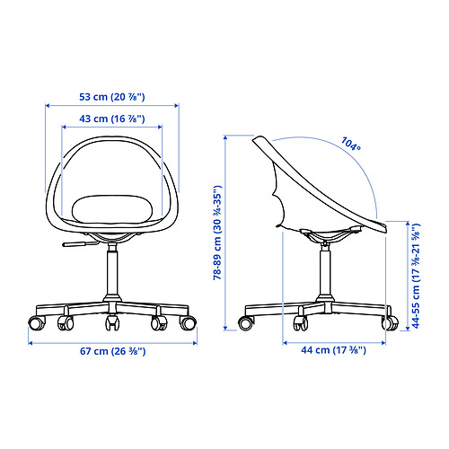 ELDBERGET / MALSKÄR, swivel chair + pad 3 of 10 open dialog