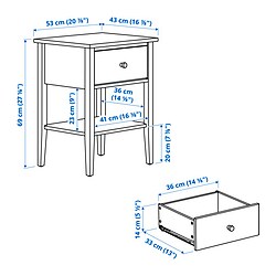 Measurement Illustration - GULLABERG nightstand