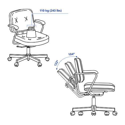 ALEFJÄLL, office chair. 16 of 16 open dialog