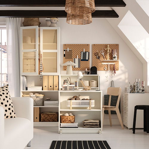 BILLY / HÖGADAL, bookcase comb w foldable table. 2 of 6 open dialog