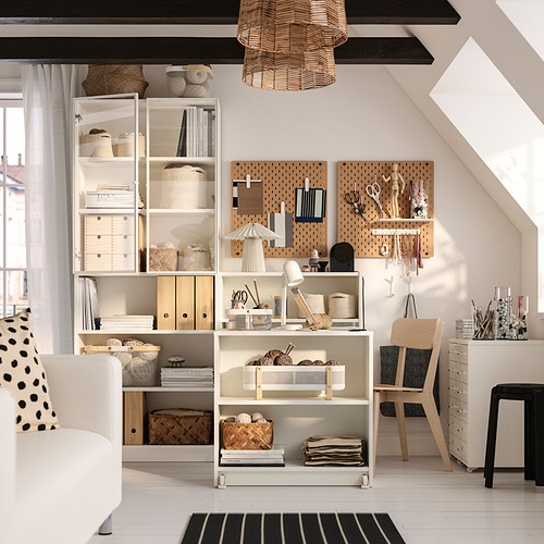 BILLY / HÖGBO, bookcase comb w foldable table. 3 of 6 open dialog