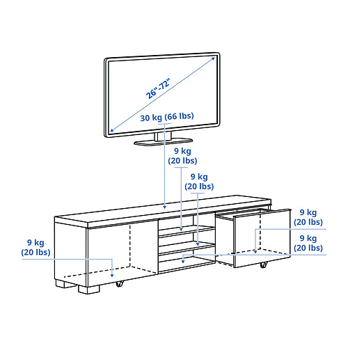 Ilustración con medidas del producto: BESTÅ BURS.