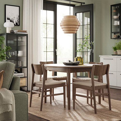 SKANSNÄS, extendable round dining table and 4 chairs. 2 of 8 open dialog