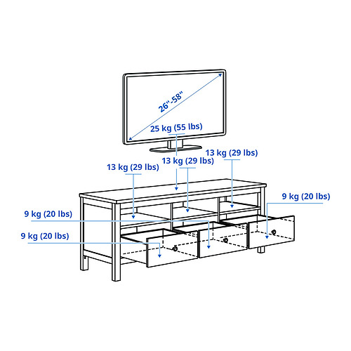 HEMNES, banco para TV 6 de 6 open dialog