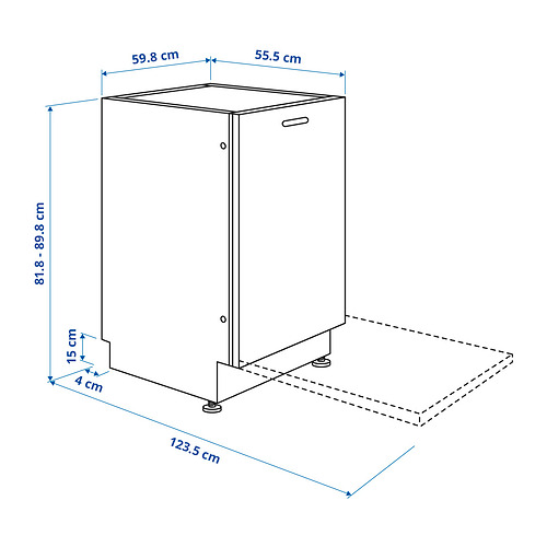 Ilustración con medidas del producto: ÖSTVEDA.