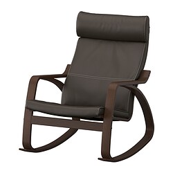 POÄNG, mecedora, Glose marrón oscuro