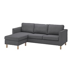 PÄRUP, 3-seat sofa with chaiselongue, Vissle grey