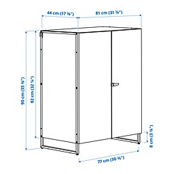 Ilustración de medidas - JOSTEIN estantería con puertas