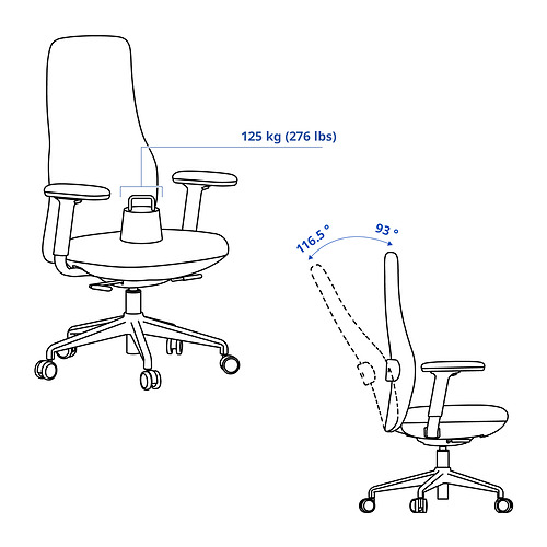 GRÖNFJÄLL, office chair with armrests 4 of 12 open dialog