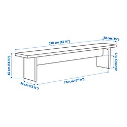 Measurement Illustration - BERGSHYTTAN bench