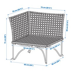Measurement Illustration - JUTHOLMEN corner section, outdoor