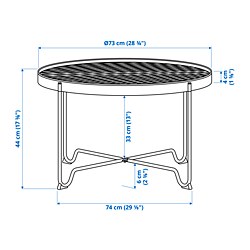 Ilustración de medidas - KROKHOLMEN mesa de centro, exterior