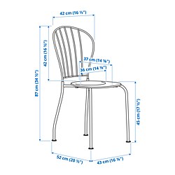Measurement Illustration - LÄCKÖ chair, outdoor