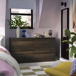 STORKLINTA, 6-drawer dresser, Dark brown