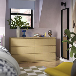 STORKLINTA, 6-drawer dresser, Oak effect