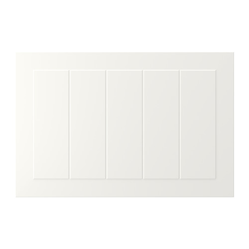 Puerta de armario STENSUND blanca, rectangular, paneles ranurados, acabado lacado.