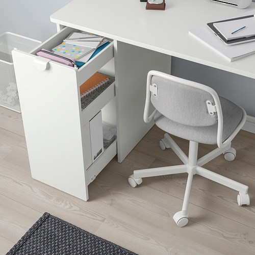 LÄRANDE, desk with pull-out storage unit 3 of 7 open dialog