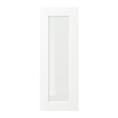 ENKÖPING puerta de cocina blanca; Estilo minimalista, superficie de lámina, panel de vidrio.