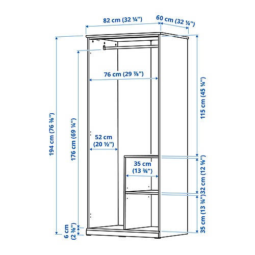 FÅGELFJÄLLET, wardrobe with 2 doors. 7 of 7 open dialog