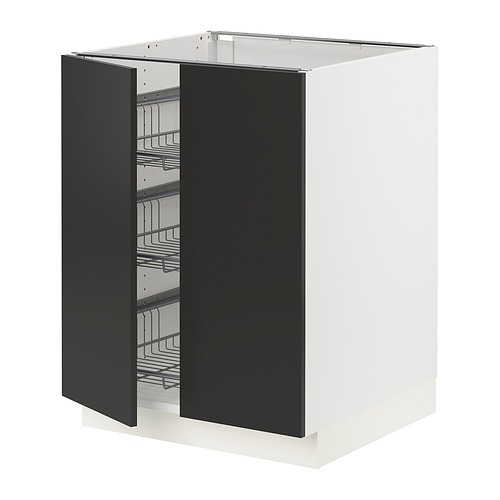 SEKTION, base cabinet w wire basket/2 doors 1 of 4 open dialog