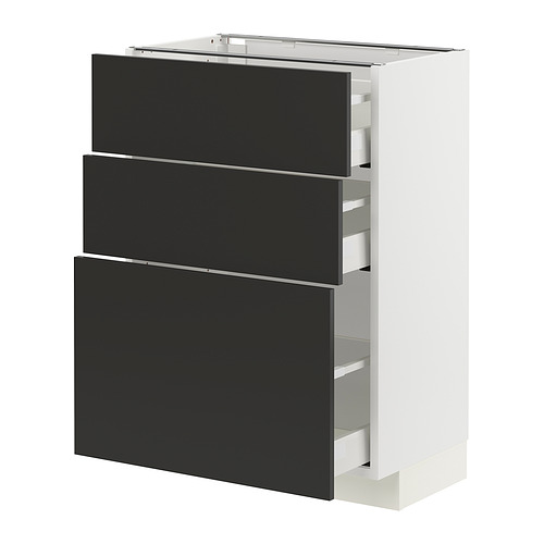 METOD / MAXIMERA, base cabinet with 3 drawers. 1 of 4 open dialog