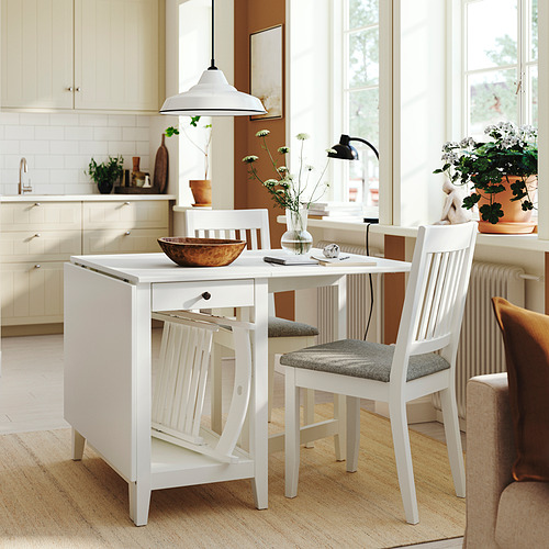 NÄSINGE, gateleg dining table with storage. 2 of 6 open dialog