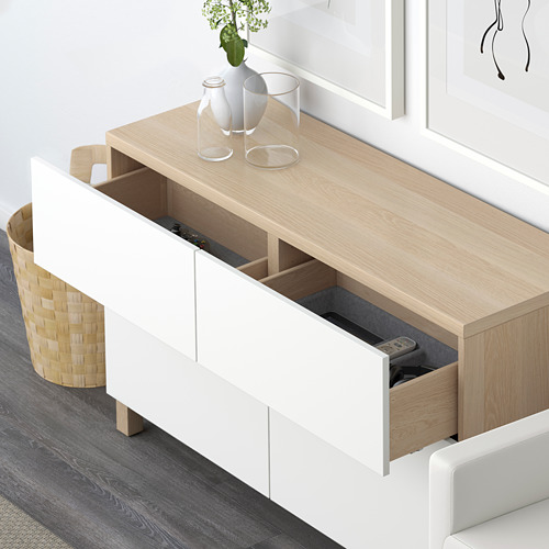 BESTÅ, sideboard with drawer runner, soft-closing. 4 of 4 open dialog