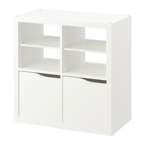 Estantería KALLAX - 2 secciones cerradas, 2 abiertas, minimalista.
