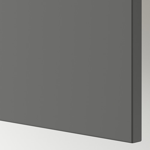 Panel de gabinete rectangular gris oscuro, superficie lisa, bordes limpios.