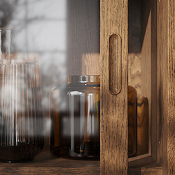 TONSTAD cabinet with sliding glass doors