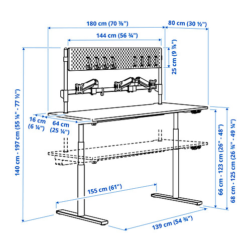 MÅLOMRÅDE, escritorio gaming sentado/de pie. 4 de 13 open dialog