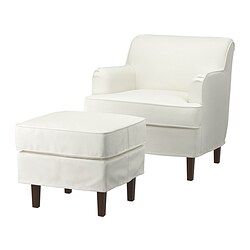 ROCKSJÖN, sillón con reposapiés, Blekinge blanco