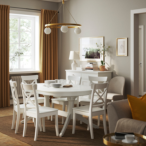 ROSENTORP, extendable dining table and 6 chairs. 2 of 9 open dialog
