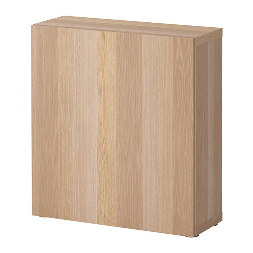 Estantería BESTÅ roble claro, rectangular, diseño minimalista, acabado en madera.