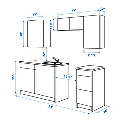 Ilustración de medidas - KNOXHULT cocina