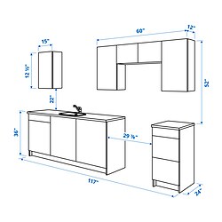 Ilustración de medidas - KNOXHULT cocina