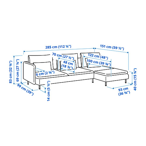 SÖDERHAMN, sectional, 4-seat with chaise 7 of 7 open dialog