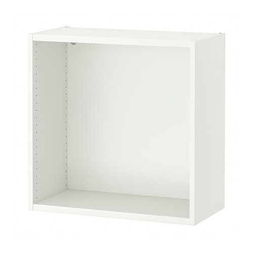 Un mueble de almacenaje de pared SMÅSTAD blanco. Es una estantería cuadrada y abierta con un diseño limpio, adecuada para almacenar varios artículos.