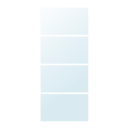 Paneles de espejo AULI: juego de 4 vidrios transparentes, diseño rectangular elegante, ideal para puertas, crea una sensación de amplitud.