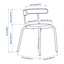 Ilustración de medidas - YNGVAR silla
