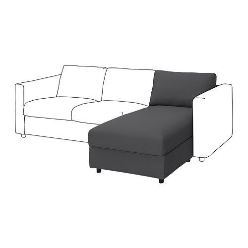 Sofá modular VIMLE, gris, moderno en forma de L, tejido suave.