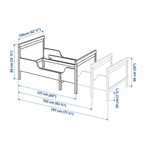 SUNDVIK, armazón de cama extensible. 2 de 5 open dialog