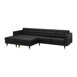 MORABO, sectional 4-seat with chaise , Grann / Bomstad black