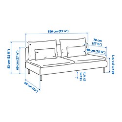 Measurement Illustration - SÖDERHAMN 3 seat sofa