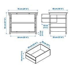 Measurement Illustration - KRONÖREN 2-drawer chest