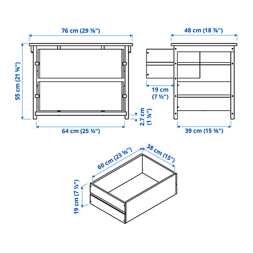 KRONÖREN, 2-drawer chest. 8 of 9 open dialog